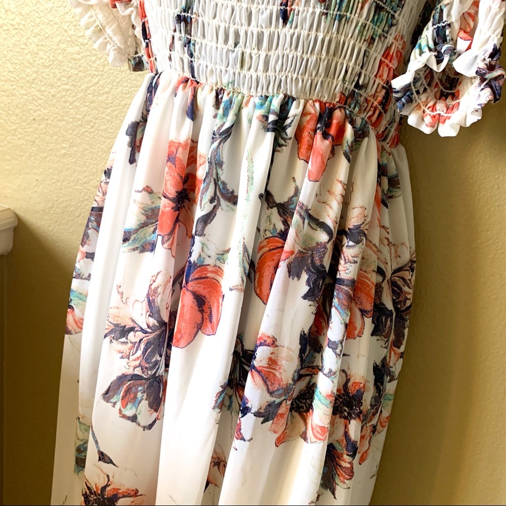 LAVENDER FIELD Floral Smocked off Shoulder Maxi - Picture 4 of 7